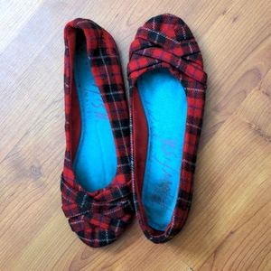 Red Plaid Flats by Blowfish Malibu Size 11